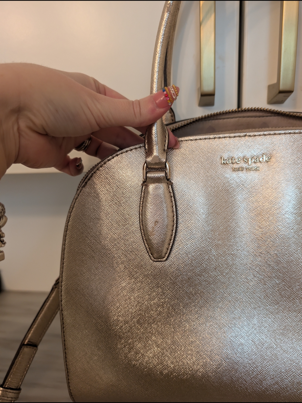 kate spade New York Metallic Gold Dome Satchel - Picture 2 of 5